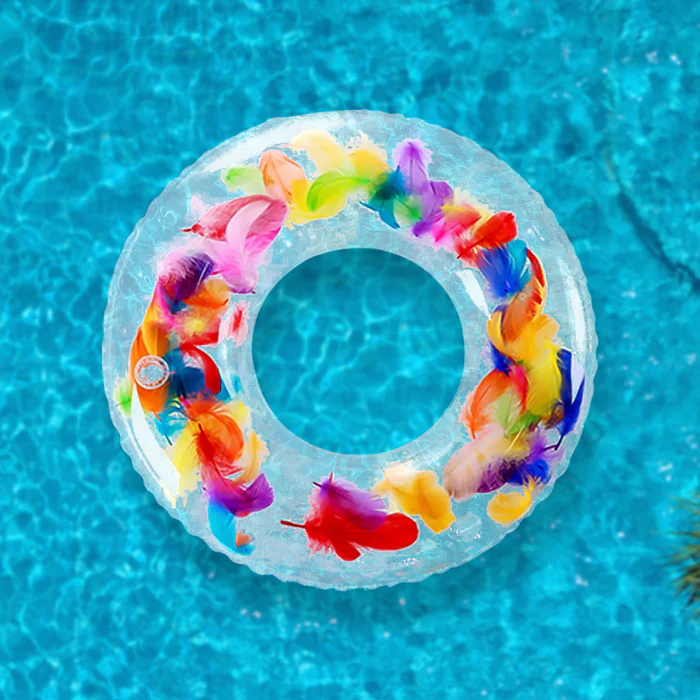 Swim Ring, For Adults, Conveniently Portable, Feathers, Swimming Ring, For Water Play, For Beaches, Swimming, Summer Vacation, Women’s, Men’s (1 Pc)