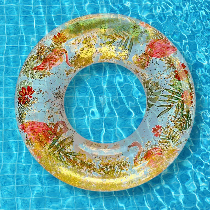 Swim Ring, For Adults, Conveniently Portable, Feathers, Swimming Ring, For Water Play, For Beaches, Swimming, Summer Vacation, Women’s, Men’s (1 Pc)