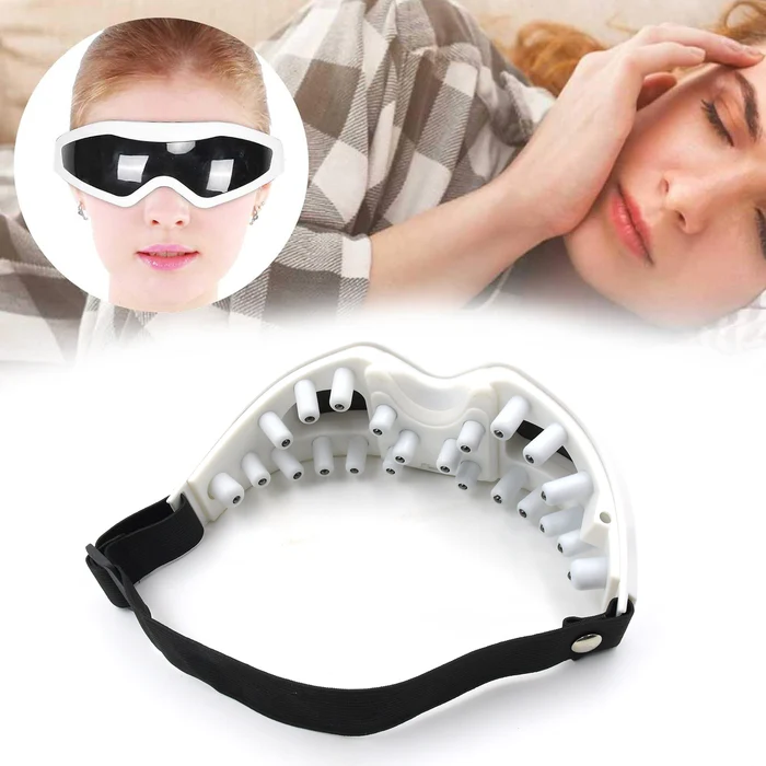 1351 Electric Eye Massager Dark Circles Dry Eyes Eye Bag Eye Relief Vibration Magnet Therapy Eye Care Massage Device with Adjustable Elastic Band for Improving Sleep